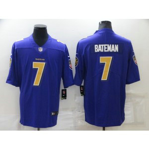 Nike Ravens 7 Rashod Bateman Purple Color Rush Limited Men Jersey