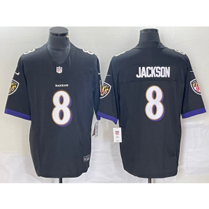 Nike Ravens 8 Lamar Jackson Black 2023 F.U.S.E Vapor Limited Men Jersey