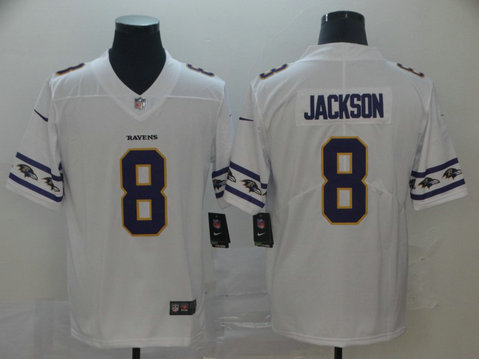 Nike Ravens 8 Lamar Jackson White Team Logos Fashion Vapor Limited Jersey Nike Ravens 8 Lamar Jackson White Team Logos Fashion Vapor Limited Jersey