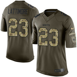 Nike Saints #23 Marshon Lattimore Green Men's Stitched NFL Limited Salute to Service Jersey