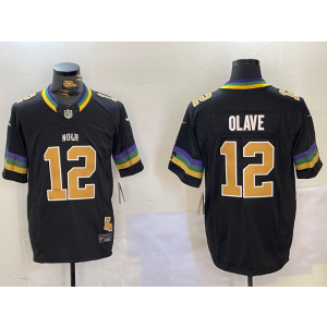 Nike Saints 12 Chris Olave Black F.U.S.E. Vapor Limited Men Jersey Nike Saints 12 Chris Olave Black F.U.S.E. Vapor Limited Men Jersey