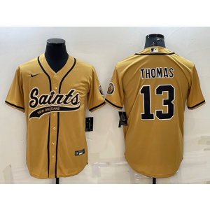 Nike Saints 13 Michael Thomas Gold Vapor Baseball Limited Men Jersey Nike Saints 13 Michael Thomas Gold Vapor Baseball Limited Men Jersey