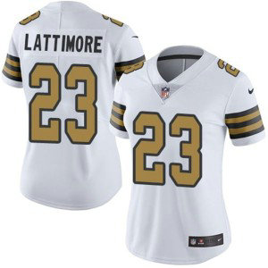 Nike Saints 23 Marshon Lattimore White Color Rush Limited Women Jersey Nike Saints 23 Marshon Lattimore White Color Rush Limited Women Jersey