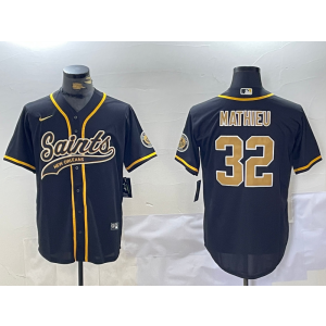 Nike Saints 32 Tyrann Mathieu Black Vapor Baseball Limited Men Jersey Nike Saints 32 Tyrann Mathieu Black Vapor Baseball Limited Men Jersey