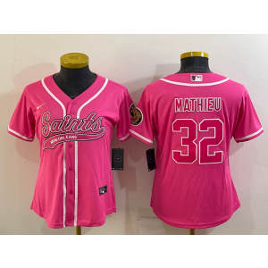 Nike Saints 32 Tyrann Mathieu Pink Vapor Baseball Limited Women Jersey Nike Saints 32 Tyrann Mathieu Pink Vapor Baseball Limited Women Jersey