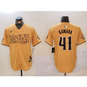 Nike Saints 41 Alvin Kamara Gold Vapor Nola Baseball Limited Men Jersey Nike Saints 41 Alvin Kamara Gold Vapor Nola Baseball Limited Men Jersey
