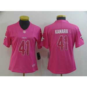 Nike Saints 41 Alvin Kamara Pink Women Jersey Nike Saints 41 Alvin Kamara Pink Women Jersey