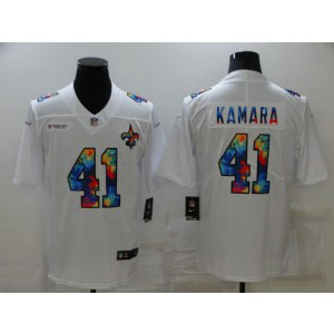 Nike Saints 41 Alvin Kamara Rainbow White Vapor Limited Men Jersey Nike Saints 41 Alvin Kamara Rainbow White Vapor Limited Men Jersey