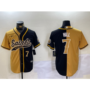 Nike Saints 7 Taysom Hill Black Gold Split Vapor Baseball Limited Men Jersey Nike Saints 7 Taysom Hill Black Gold Split Vapor Baseball Limited Men Jersey