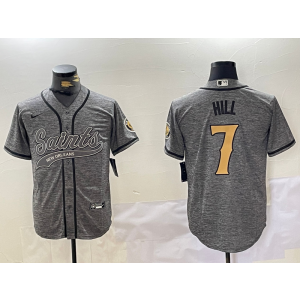 Nike Saints 7 Taysom Hill Grey Vapor Baseball Limited Men Jersey Nike Saints 7 Taysom Hill Grey Vapor Baseball Limited Men Jersey