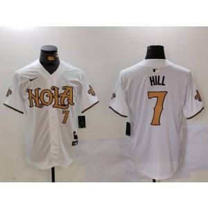 Nike Saints 7 Taysom Hill White Vapor Nola Baseball Limited Men Jersey Nike Saints 7 Taysom Hill White Vapor Nola Baseball Limited Men Jersey