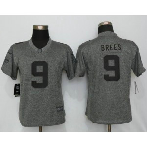 Nike Saints 9 Drew Brees Gray Gridiron Gray Women Limited Jersey Nike Saints 9 Drew Brees Gray Gridiron Gray Women Limited Jersey