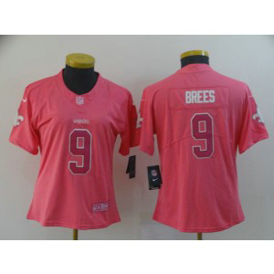 Nike Saints 9 Drew Brees Pink Rush Fashion Limited Women Jersey Nike Saints 9 Drew Brees Pink Rush Fashion Limited Women Jersey