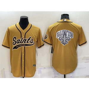 Nike Saints Blank Gold Vapor Baseball Logo Limited Men Jersey Nike Saints Blank Gold Vapor Baseball Logo Limited Men Jersey