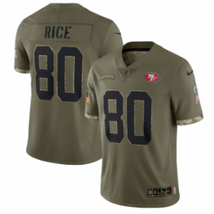 Nike San Francisco 49ers 80 Jerry Rice Olive 2022 Salute To Service Limited Men Jersey Nike San Francisco 49ers 80 Jerry Rice Olive 2022 Salute To Service Limited Men Jersey