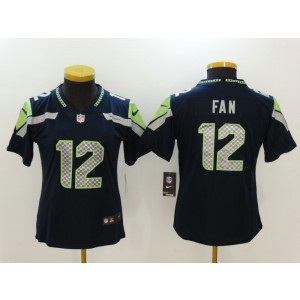 Nike Seahawks 12 Fan Navy Vapor Untouchable Women Limited Jersey