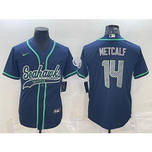 Nike Seahawks 14 D.K. Metcalf Blue Vapor Baseball Limited Men Jersey Nike Seahawks 14 D.K. Metcalf Blue Vapor Baseball Limited Men Jersey