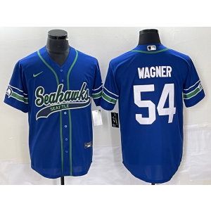 Nike Seahawks 54 Bobby Wagner Blue Baseball Vapor Limited Men Jersey