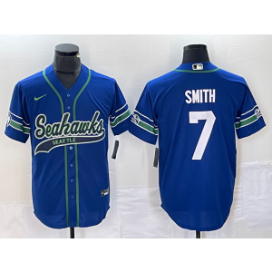Nike Seahawks 7 Geno Smith Blue Baseball Vapor Limited Men Jersey Nike Seahawks 7 Geno Smith Blue Baseball Vapor Limited Men Jersey