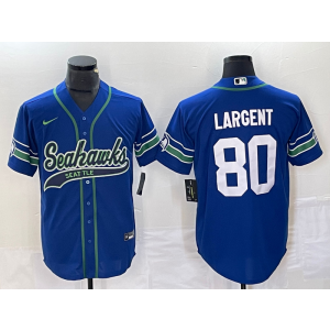 Nike Seahawks 80 Steve Largent Blue Baseball Vapor Limited Men Jersey Nike Seahawks 80 Steve Largent Blue Baseball Vapor Limited Men Jersey