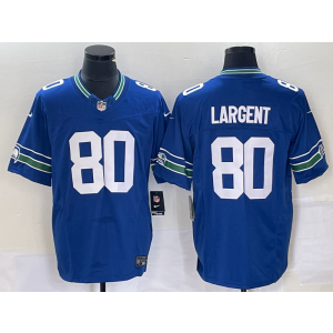 Nike Seahawks 80 Steve Largent Royal 2023 F.U.S.E. Vapor Limited Throwback Men Jersey Nike Seahawks 80 Steve Largent Royal 2023 F.U.S.E. Vapor Limited Throwback Men Jersey