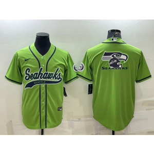Nike Seahawks Blank Green Vapor Baseball Logo Limited Men Jersey