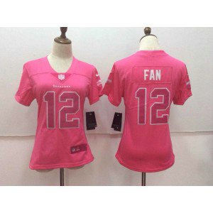 Nike Seattle Seahawks 12 Fan Pink Stitched NFL Limited Rush Fashion Women Jersey Nike Seattle Seahawks 12 Fan Pink Stitched NFL Limited Rush Fashion Women Jersey