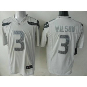 Nike Seattle Seahawks No.3 Russell Wilson White Platinum Men's Football Jersey Nike Seattle Seahawks No.3 Russell Wilson White Platinum Men's Football Jersey