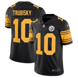 Nike Steelers 10 Mitchell Trubisky Black Color Rush Limited Men Jersey Nike Steelers 10 Mitchell Trubisky Black Color Rush Limited Men Jersey