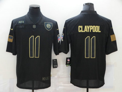 Nike Steelers 11 Chase Claypool Black 2020 Salute To Service Limited Jersey Nike Steelers 11 Chase Claypool Black 2020 Salute To Service Limited Jersey