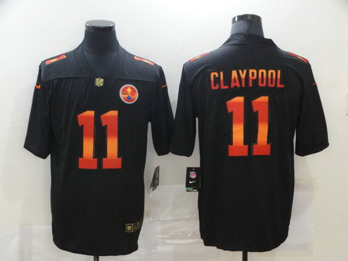 Nike Steelers 11 Chase Claypool Black Colorful Fashion Limited Jersey Nike Steelers 11 Chase Claypool Black Colorful Fashion Limited Jersey