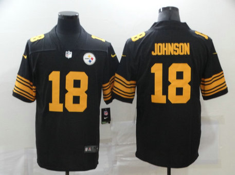Nike Steelers 18 Diontae Johnson Black Color Rush Limited Jersey Nike Steelers 18 Diontae Johnson Black Color Rush Limited Jersey