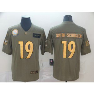 Nike Steelers 19 JuJu Smith Schuster 2019 Gold Olive Salute To Service Limited Men Jersey Nike Steelers 19 JuJu Smith Schuster 2019 Gold Olive Salute To Service Limited Men Jersey