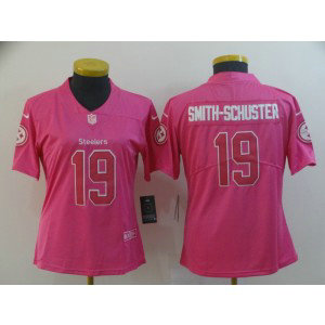 Nike Steelers 19 JuJu Smith-Schuster Pink Women Jersey Nike Steelers 19 JuJu Smith-Schuster Pink Women Jersey