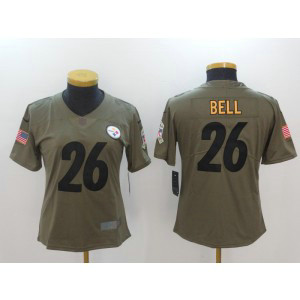 Nike Steelers 26 Le'Veon Bell Olive 2017 Salute To Service Limited Women Jersey Nike Steelers 26 Le'Veon Bell Olive 2017 Salute To Service Limited Women Jersey