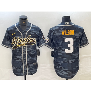 Nike Steelers 3 Russell Wilson Camo Vapor Baseball Limited Men Jersey