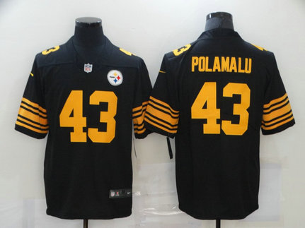 Nike Steelers 43 Troy Polamalu Black Color Rush Limited Jersey Nike Steelers 43 Troy Polamalu Black Color Rush Limited Jersey