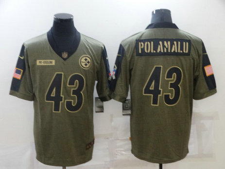 Nike Steelers 43 Troy Polamalu Olive 2021 Salute To Service Limited Jersey Nike Steelers 43 Troy Polamalu Olive 2021 Salute To Service Limited Jersey