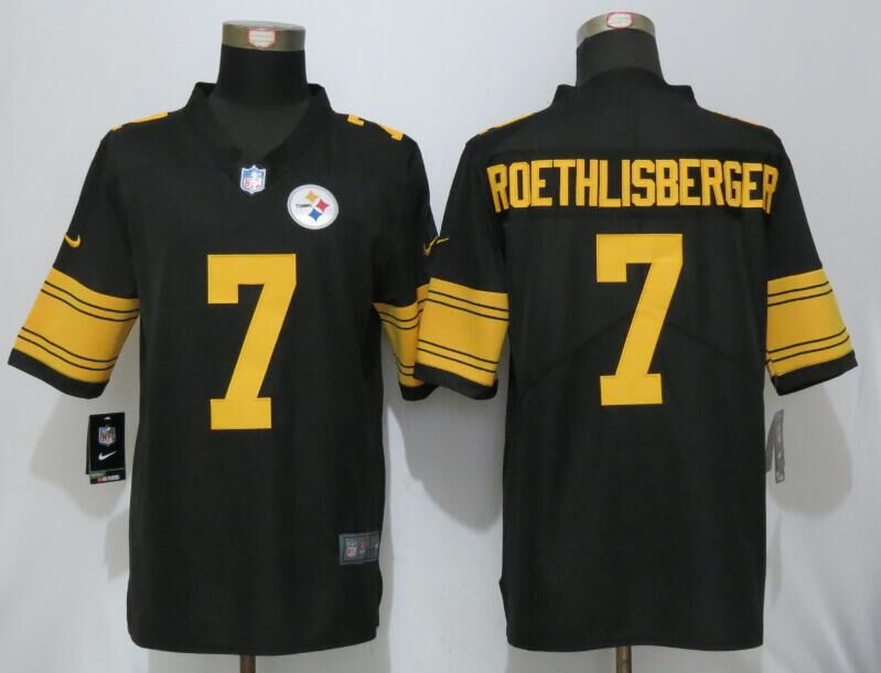 Nike Steelers 7 Ben Roethlisberger Black Color Rush Limited Jersey Nike Steelers 7 Ben Roethlisberger Black Color Rush Limited Jersey