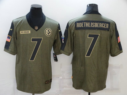 Nike Steelers 7 Ben Roethlisberger Olive 2021 Salute To Service Limited Jersey Nike Steelers 7 Ben Roethlisberger Olive 2021 Salute To Service Limited Jersey