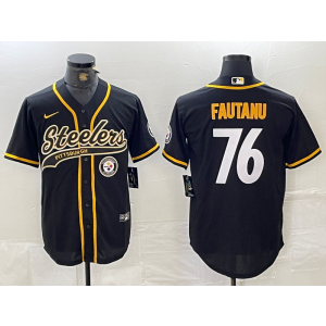 Nike Steelers 76 Troy Fautanu Black Vapor Baseball Limited Men Jersey Nike Steelers 76 Troy Fautanu Black Vapor Baseball Limited Men Jersey