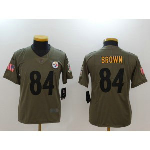 Nike Steelers 84 Antonio Brown Olive 2017 Salute To Service Limited Youth Jersey