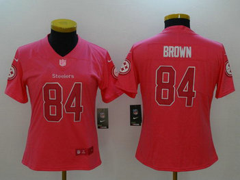 Nike Steelers 84 Antonio Brown Pink Fashion Women Limited Jersey Nike Steelers 84 Antonio Brown Pink Fashion Women Limited Jersey