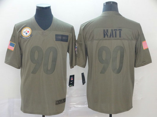 Nike Steelers 90 T.J. Watt 2019 Olive Salute To Service Limited Jersey Nike Steelers 90 T.J. Watt 2019 Olive Salute To Service Limited Jersey