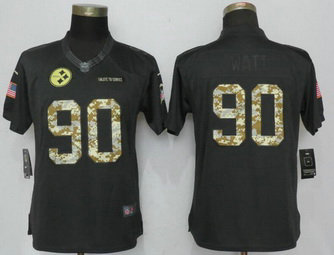 Nike Steelers 90 T.J. Watt Anthracite Women Salute To Service Limited Jersey Nike Steelers 90 T.J. Watt Anthracite Women Salute To Service Limited Jersey