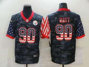 Nike Steelers 90 T.J. Watt Black Camo USA Flag Limited Jersey Nike Steelers 90 T.J. Watt Black Camo USA Flag Limited Jersey