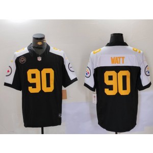 Nike Steelers 90 T.J. Watt Black Gold Vapor Limited Men Jersey Nike Steelers 90 T.J. Watt Black Gold Vapor Limited Men Jersey
