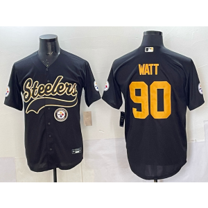 Nike Steelers 90 Watt Black Gold Baseball Vapor Limited Men Jersey 1 Nike Steelers 90 Watt Black Gold Baseball Vapor Limited Men Jersey 1