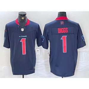 Nike Texans 1 Diggs Navy Red F.U.S.E. Vapor Limited Men Jersey Nike Texans 1 Diggs Navy Red F.U.S.E. Vapor Limited Men Jersey