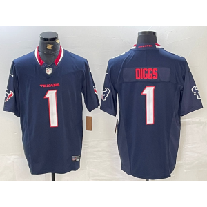 Nike Texans 1 Diggs Navy White F.U.S.E. Vapor Limited Men Jersey Nike Texans 1 Diggs Navy White F.U.S.E. Vapor Limited Men Jersey